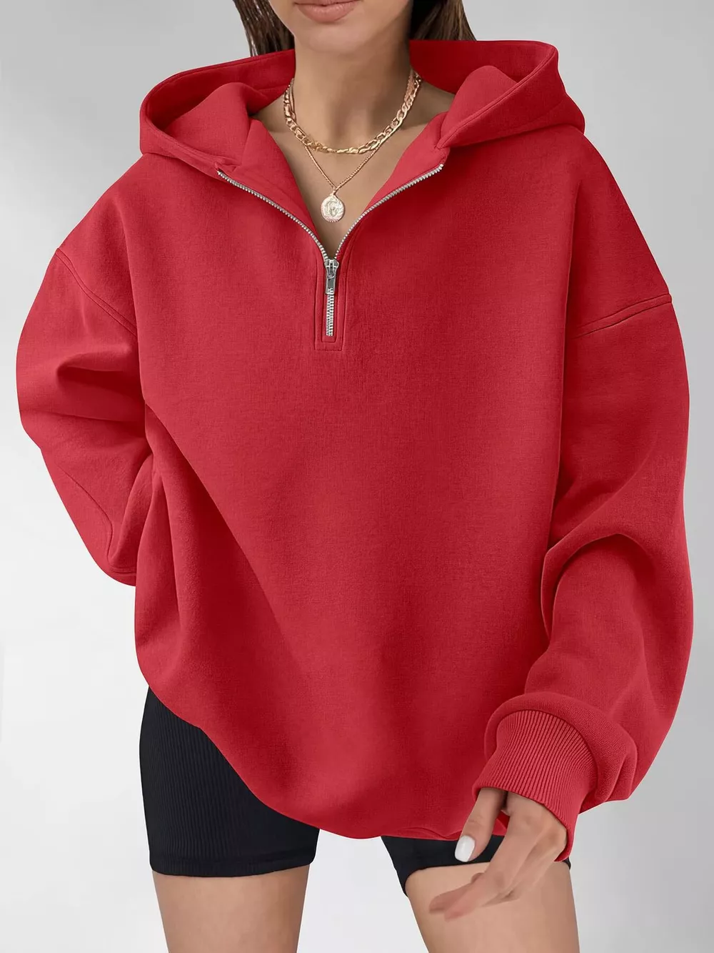 Oversized Quarter-Zip Hoodie, image 4