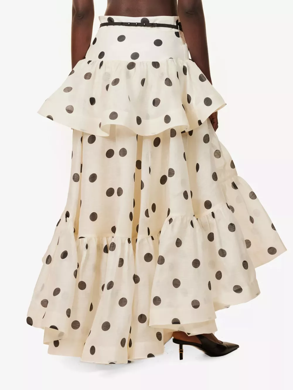 Polka Dot Tiered Ruffle Skirt, image 3