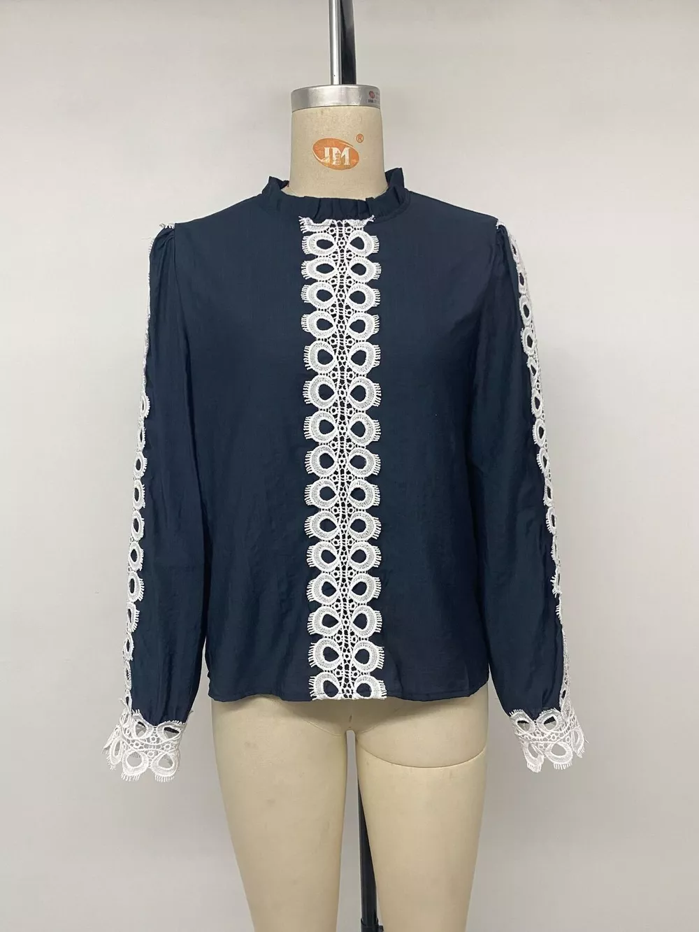 Lace Trim Long Sleeves Blouse, image 13