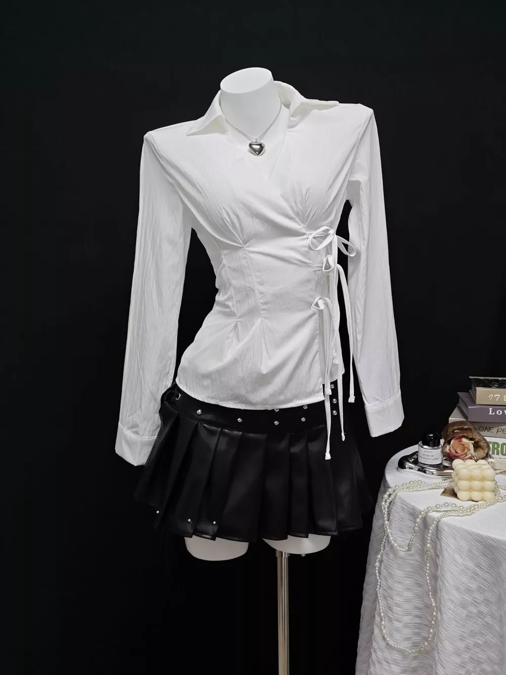 Side Tied Long Sleeve Shirt
