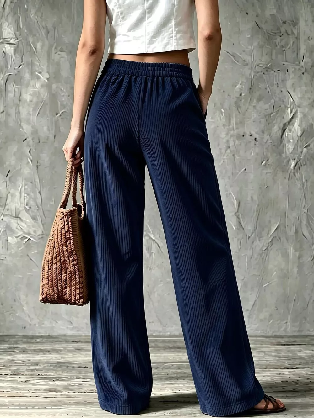 Full Size Wide-Leg Corduroy Pants Plus Size, image 7