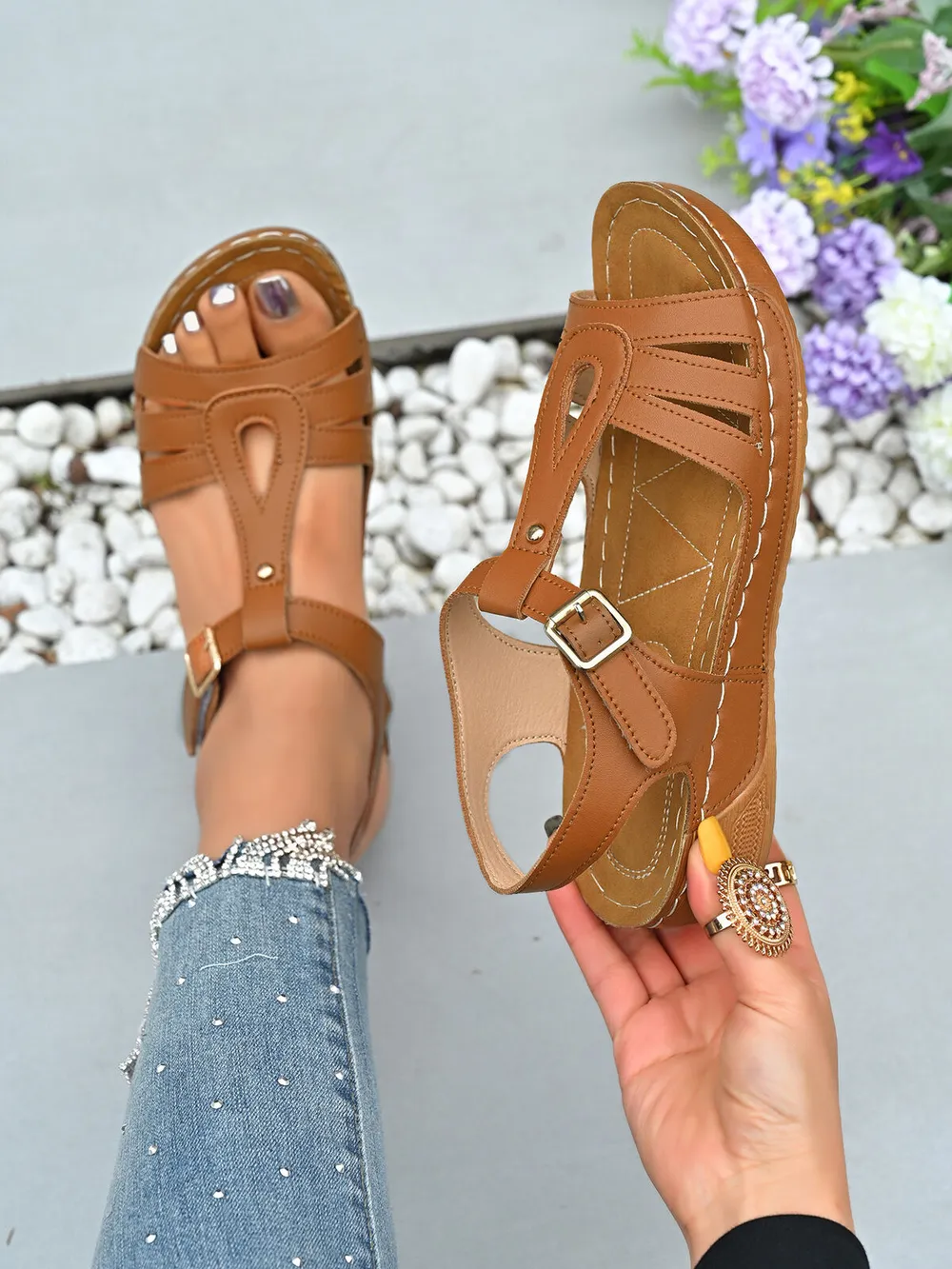 Open Toe Wedge Sandals, image 9