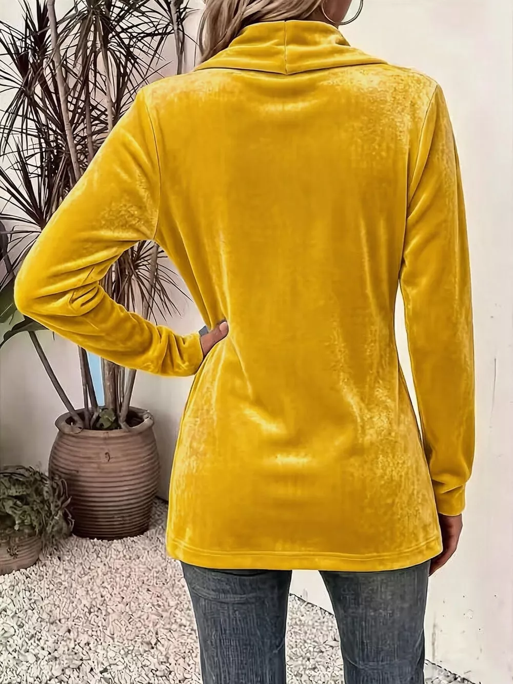 Full Size Velvet Open-Front Cardigan Plus Size, image 6