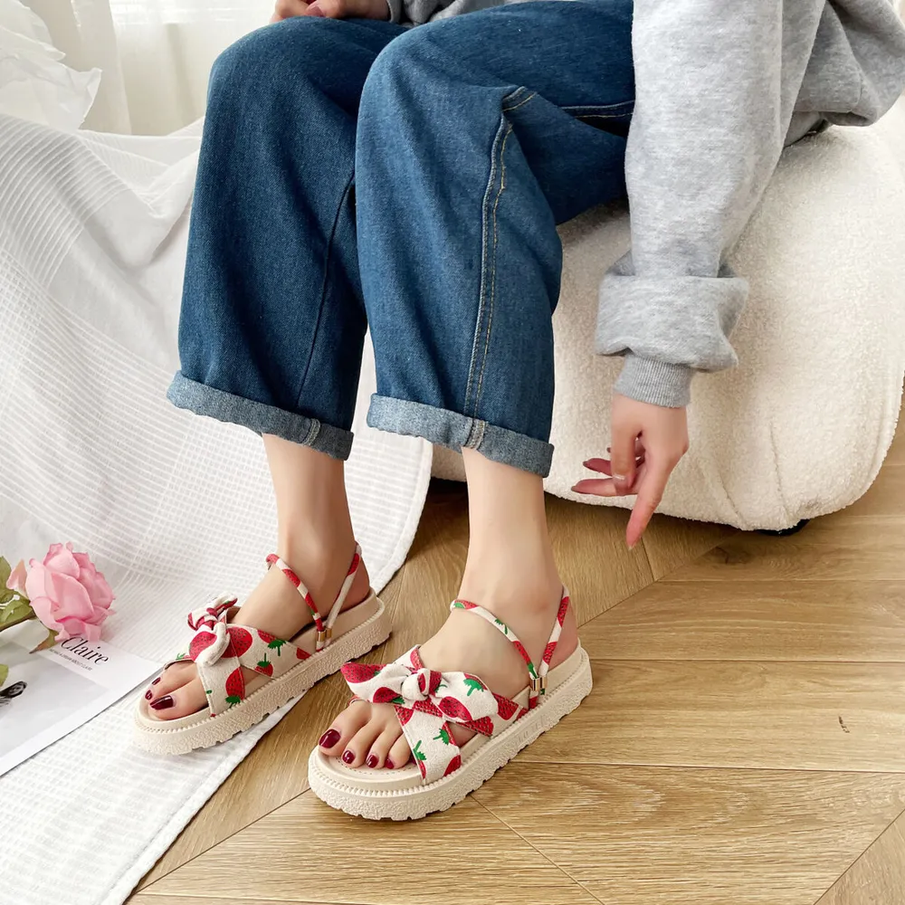 Bow Open Toe Platform Sandals, image 4