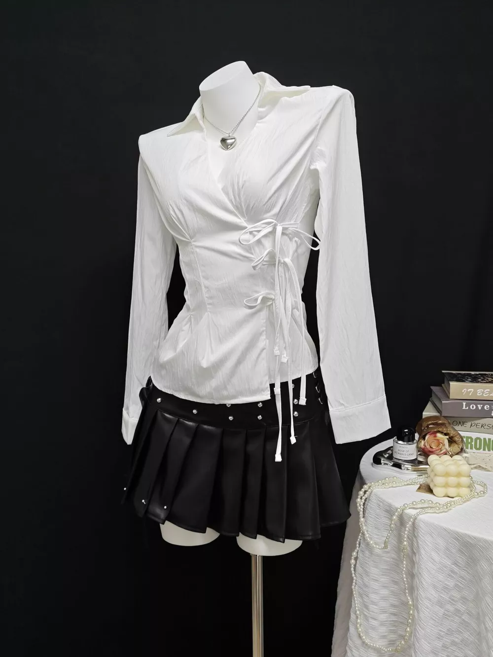 Side Tied Long Sleeve Shirt, image 2