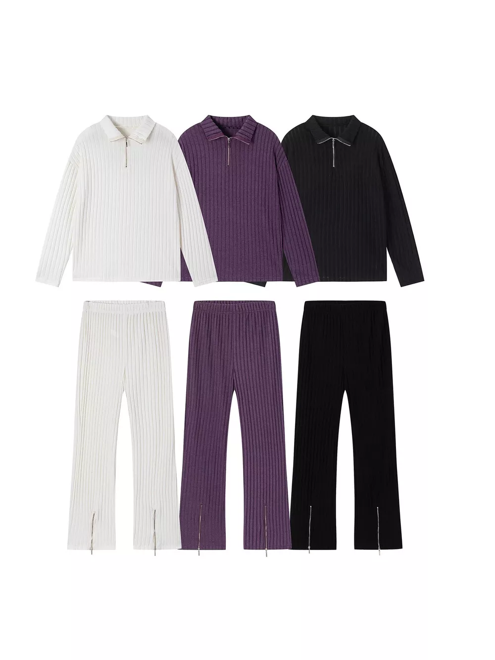 Ribbed Knit Top and Pants Set, image 26