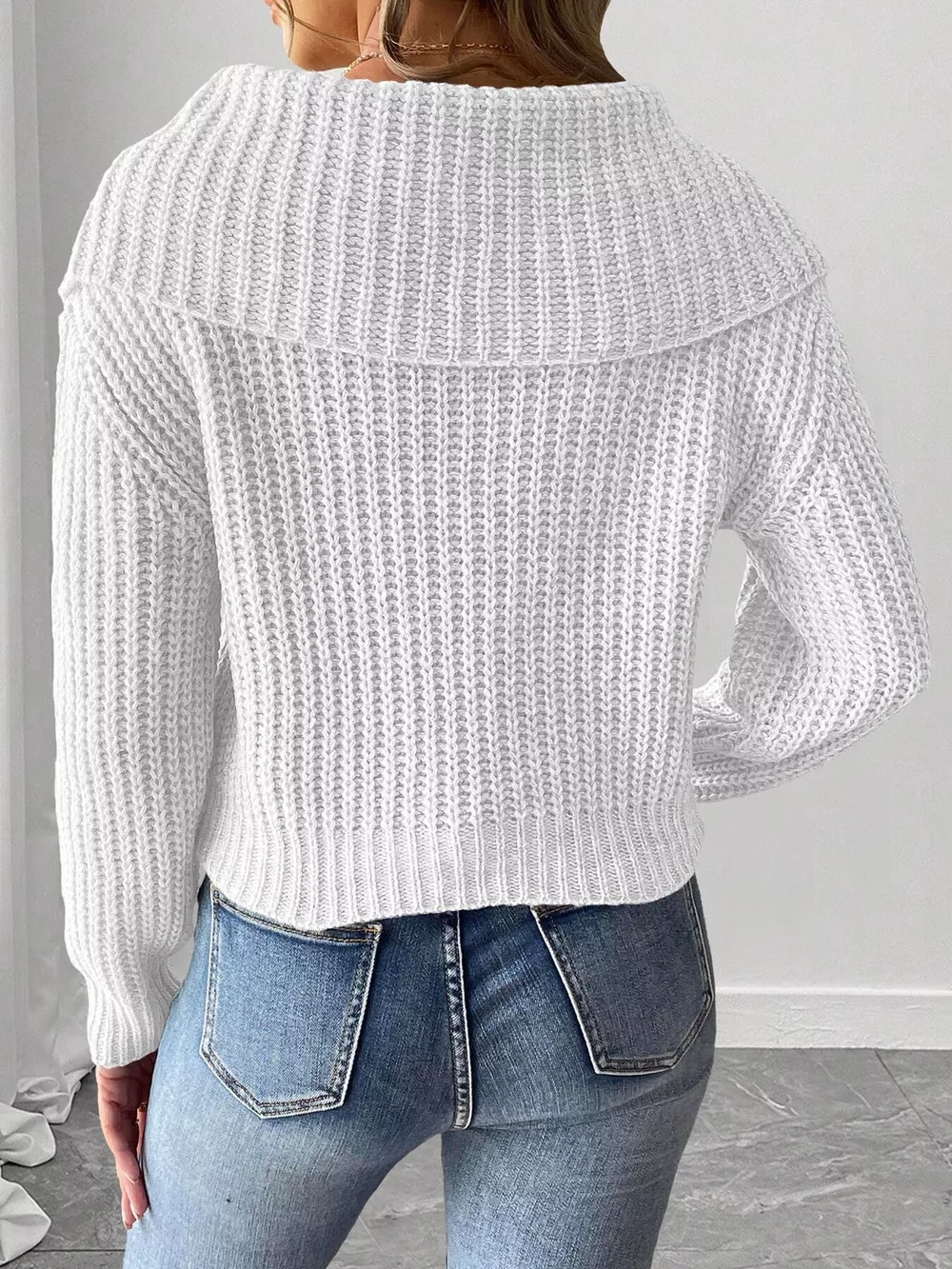 Contrast Bow Long Sleeve Sweater, image 5