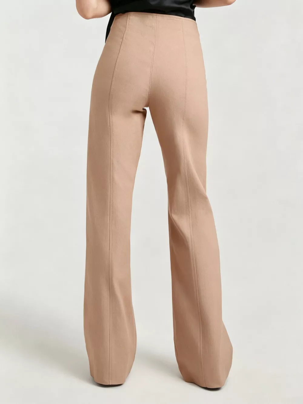 High-Waisted Wide-Leg Front Zip Pants, image 2
