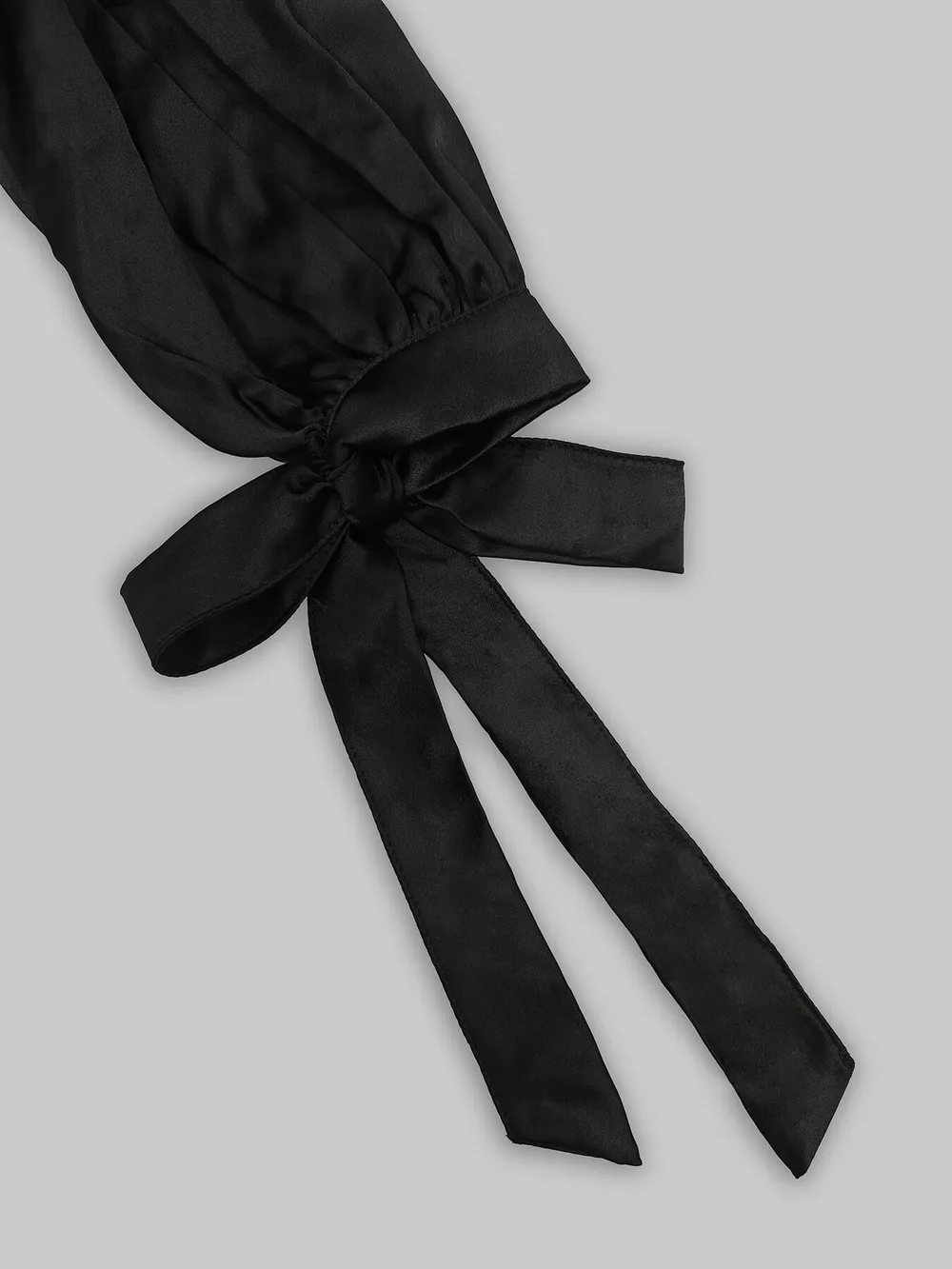 Pearl-Embellished Mock Neck Ruffle Hem Dress, image 8