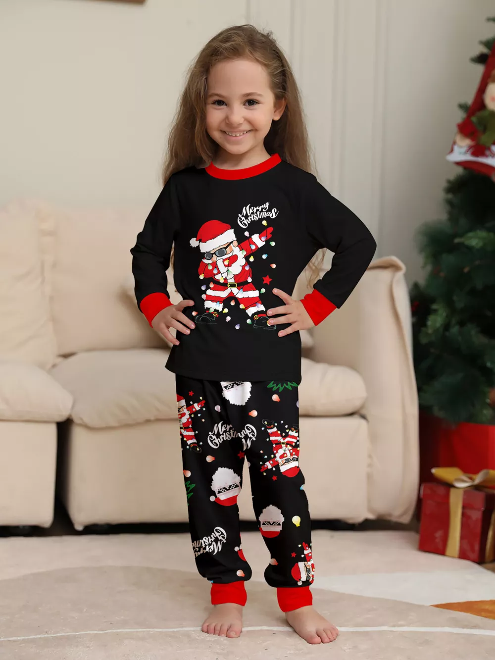 Full Size Family Matching Christmas Santa Pajamas Set Plus Size, image 10