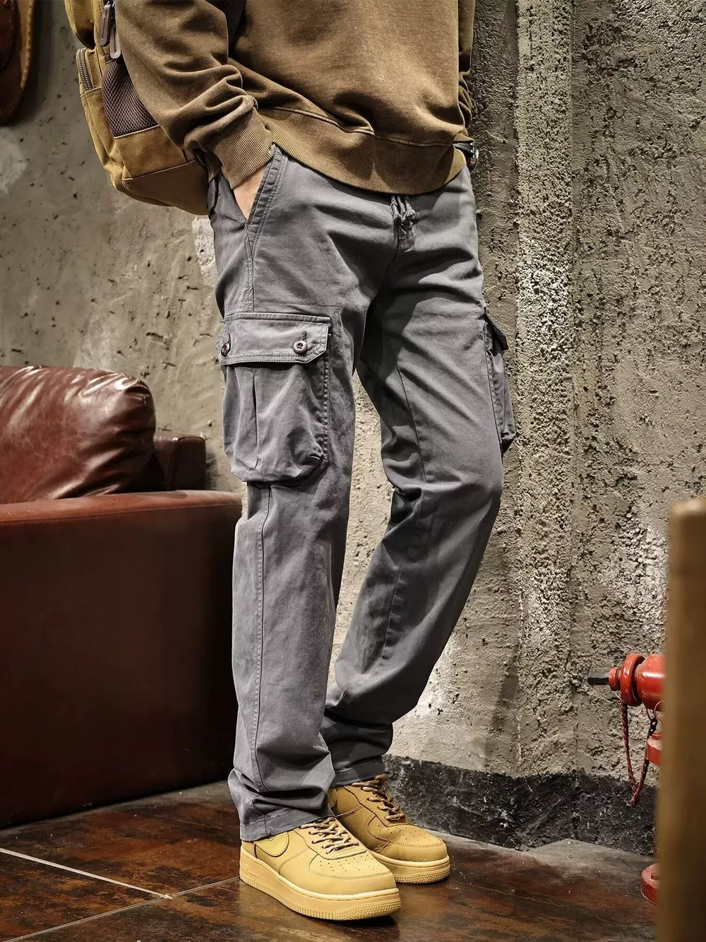 Men's Plus Size Multi-Pocket Cargo Pants, image 3