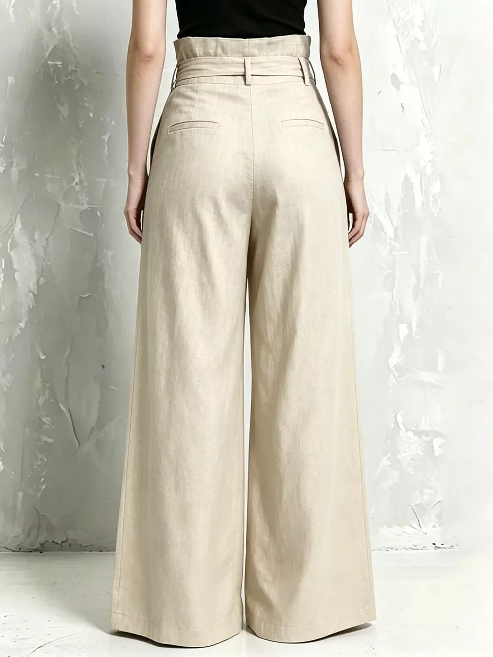 Full Size Wide-Leg Paperbag Waist Pants Plus Size, image 6