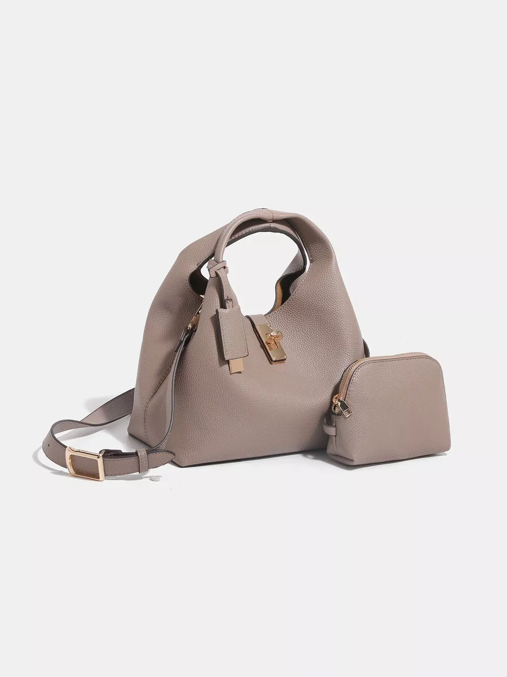 PU Leather Crossbody Bag with Mini Pouch