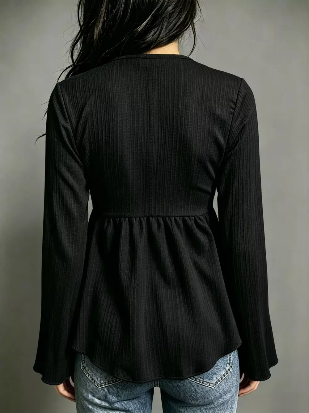 Tie-Front Flare Sleeve Blouse, image 13