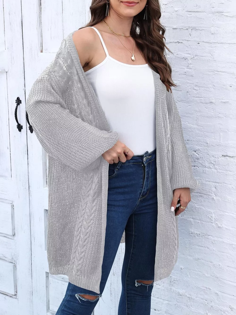 Open Front Long Sleeve Cardigan, image 19