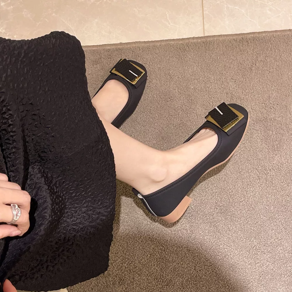 Round Toe Block Heels Slip-Ons, image 7
