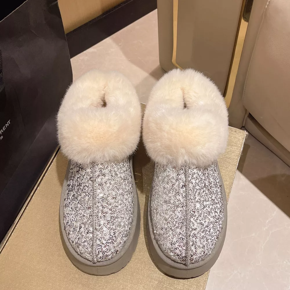 Sequin Round Toe Platform Boots, image 9