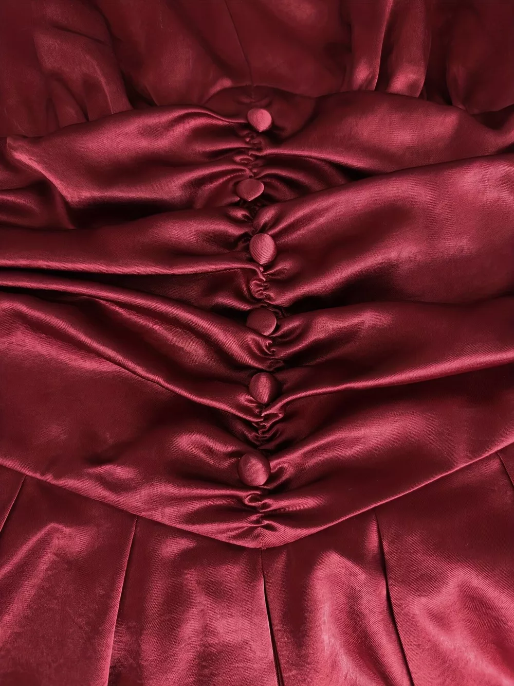 Ruched V-Neck Balloon Sleeve Dress, image 5