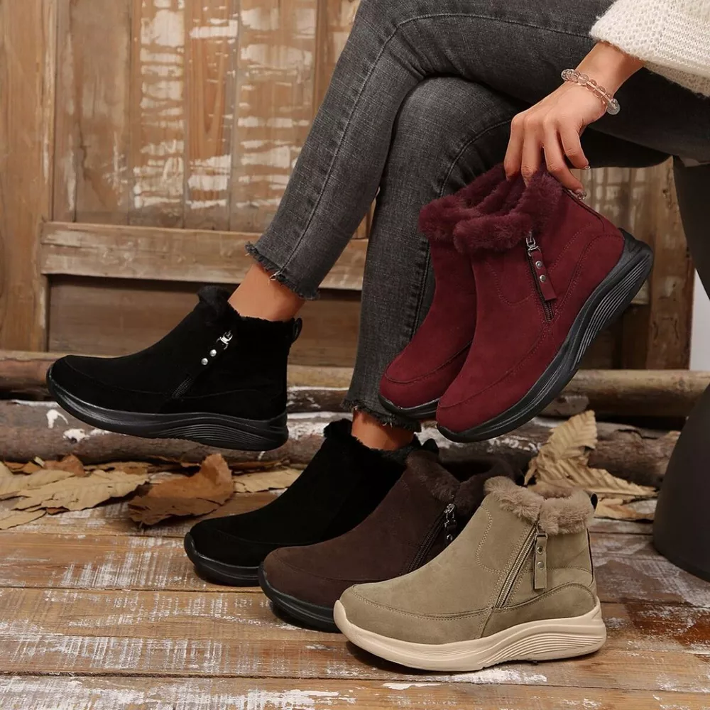 Round Toe Side Zip Boots, image 2