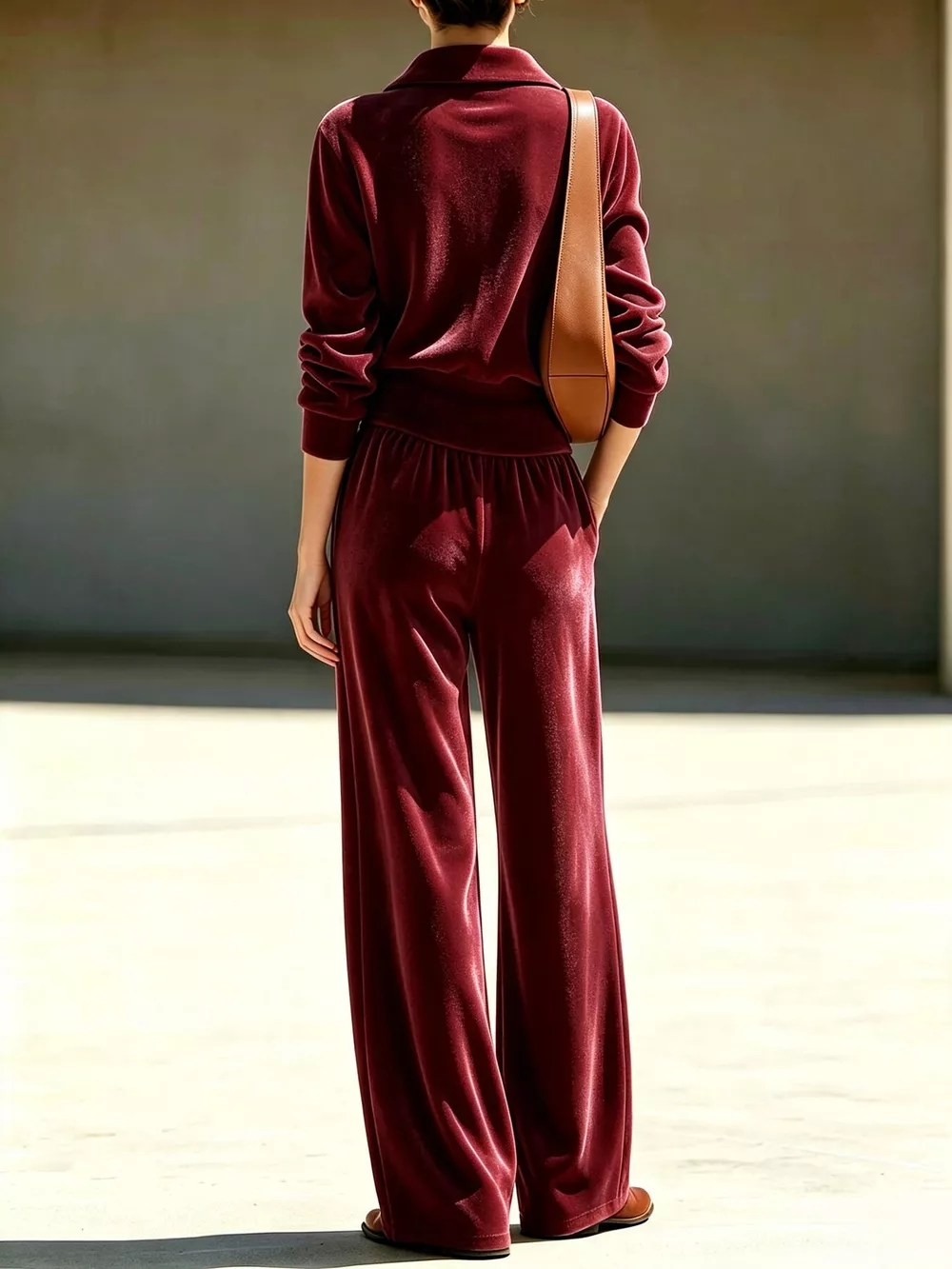 Full Size Quarter-Zip Top and Wide-Leg Pants Set Plus Size, image 12