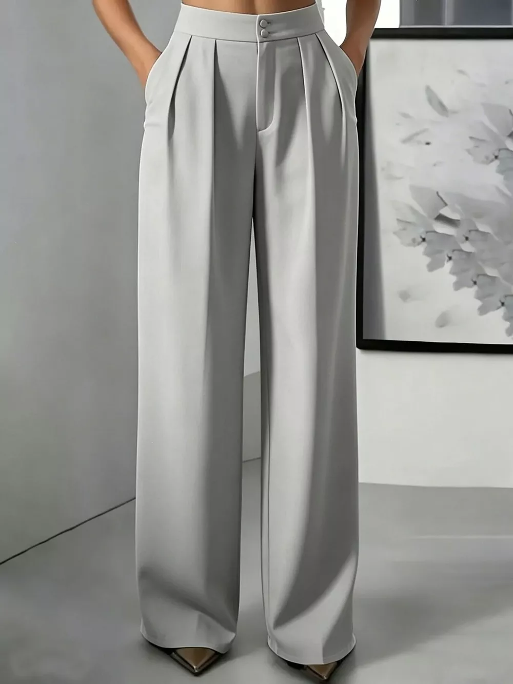 High-Waisted Pleated Wide-Leg Pants, image 27