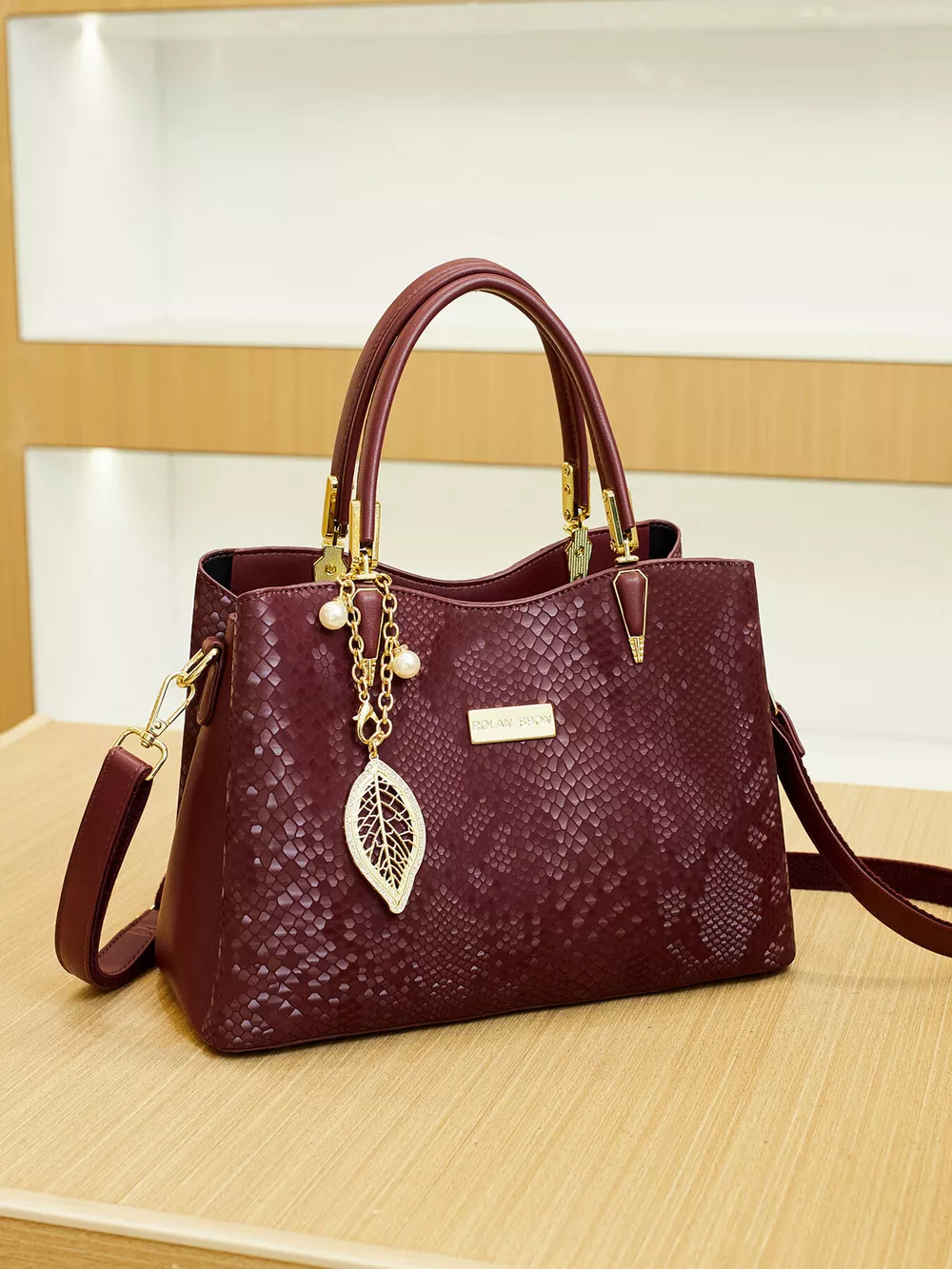 Snakeskin Texture Handbag, image 4