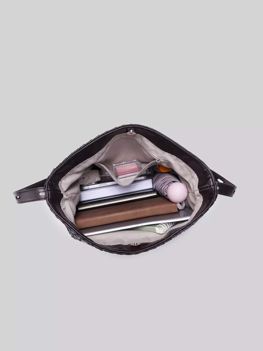 Woven Leather Hobo Shoulder Bag, image 6