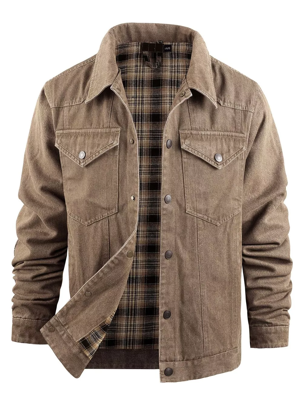 Men's Casual Snap Down Denim Jacket, image 7