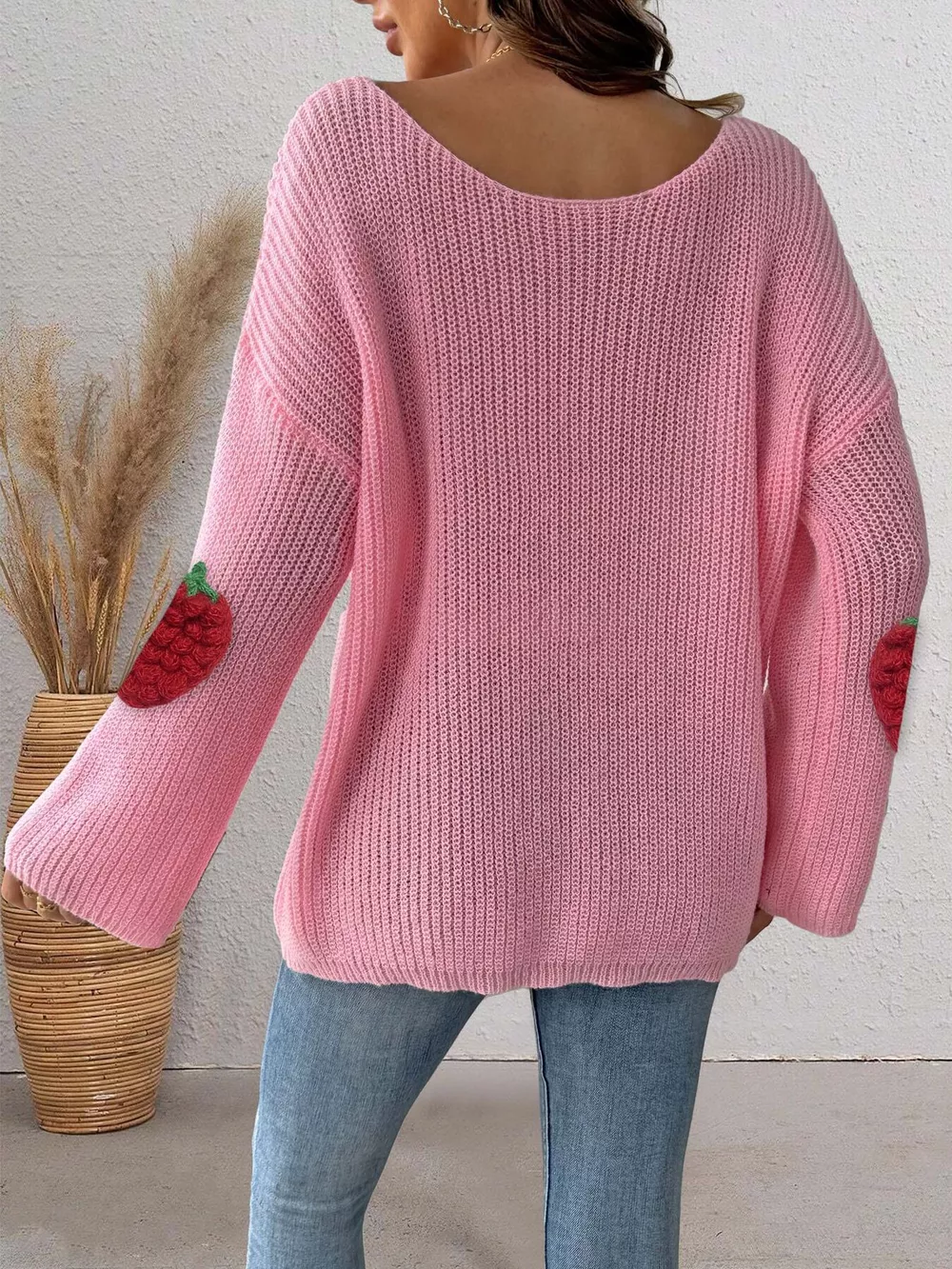 Strawberry Applique Oversized Sweater, image 12