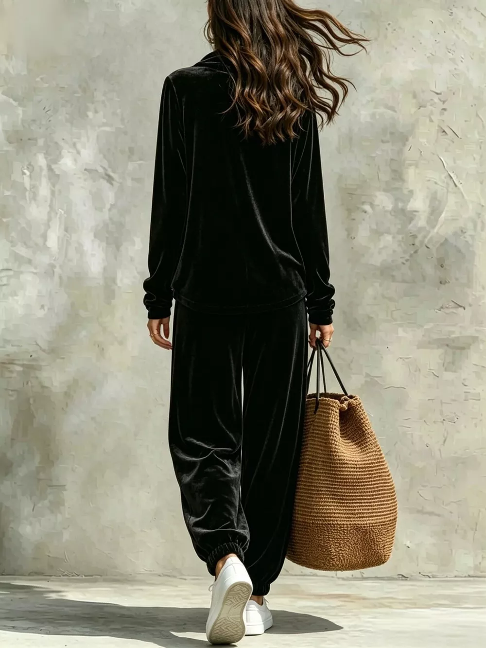 Full Size Velvet Cowl Neck Top and Pants Set Plus Size, image 3