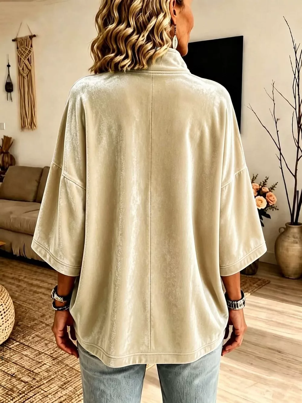 Full Size Velvet Quarter-Zip Sweatshirt Plus Size, image 6