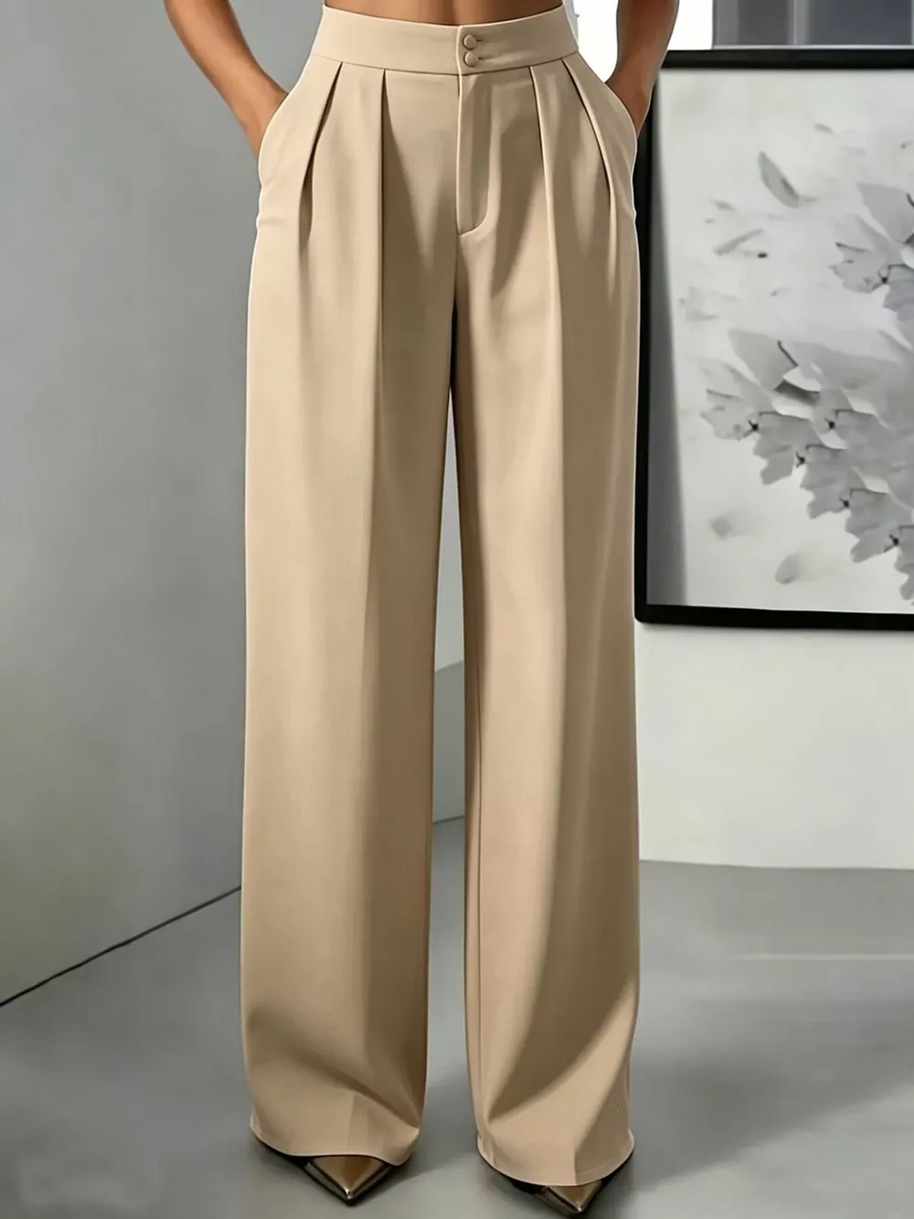 High-Waisted Pleated Wide-Leg Pants, image 23