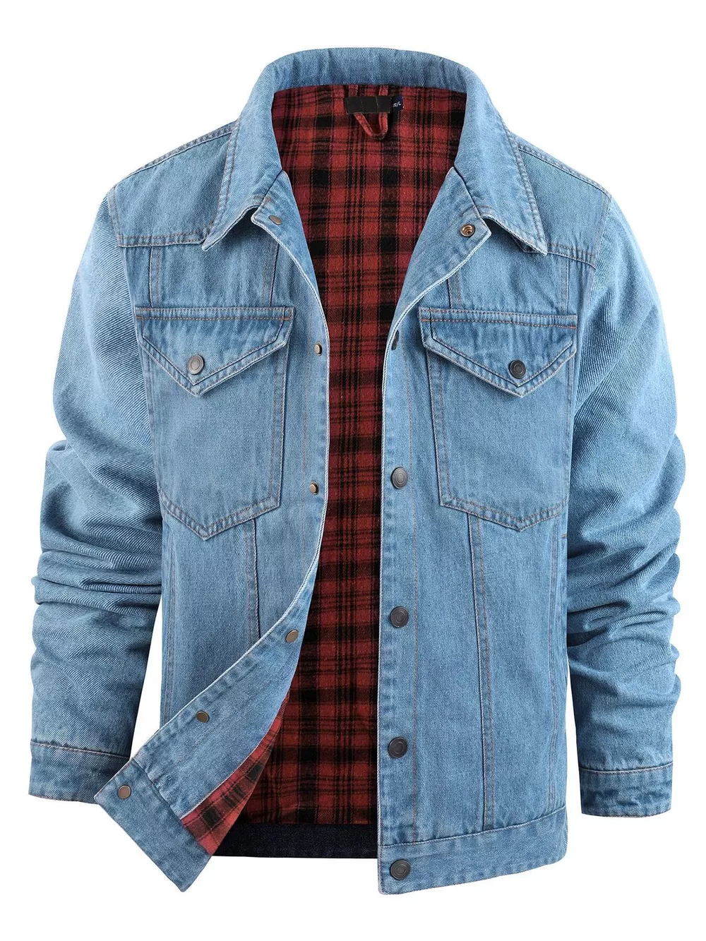 Men's Casual Snap Down Denim Jacket, image 2