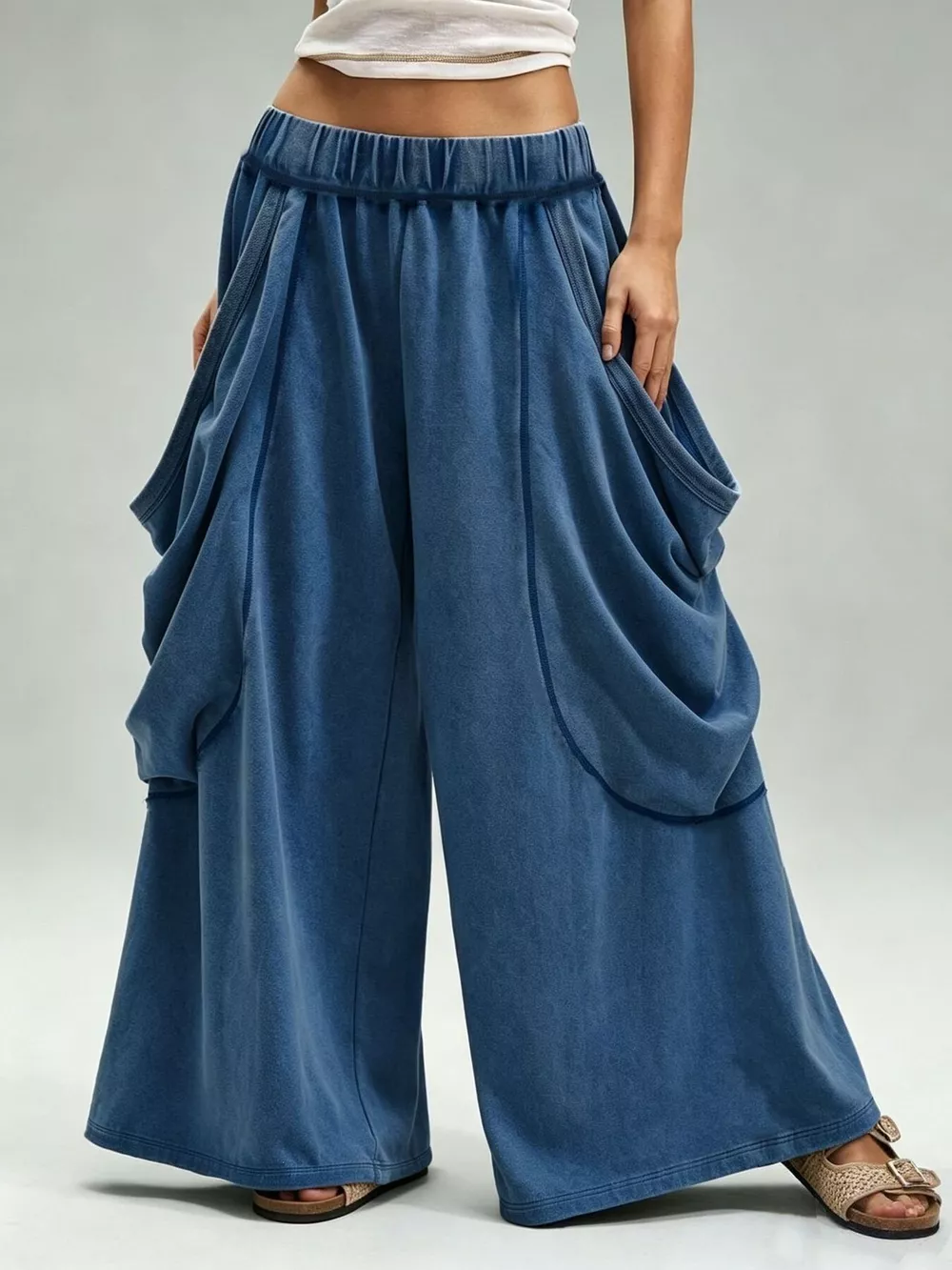 Oversized Wide-Leg Cargo Pants, image 2