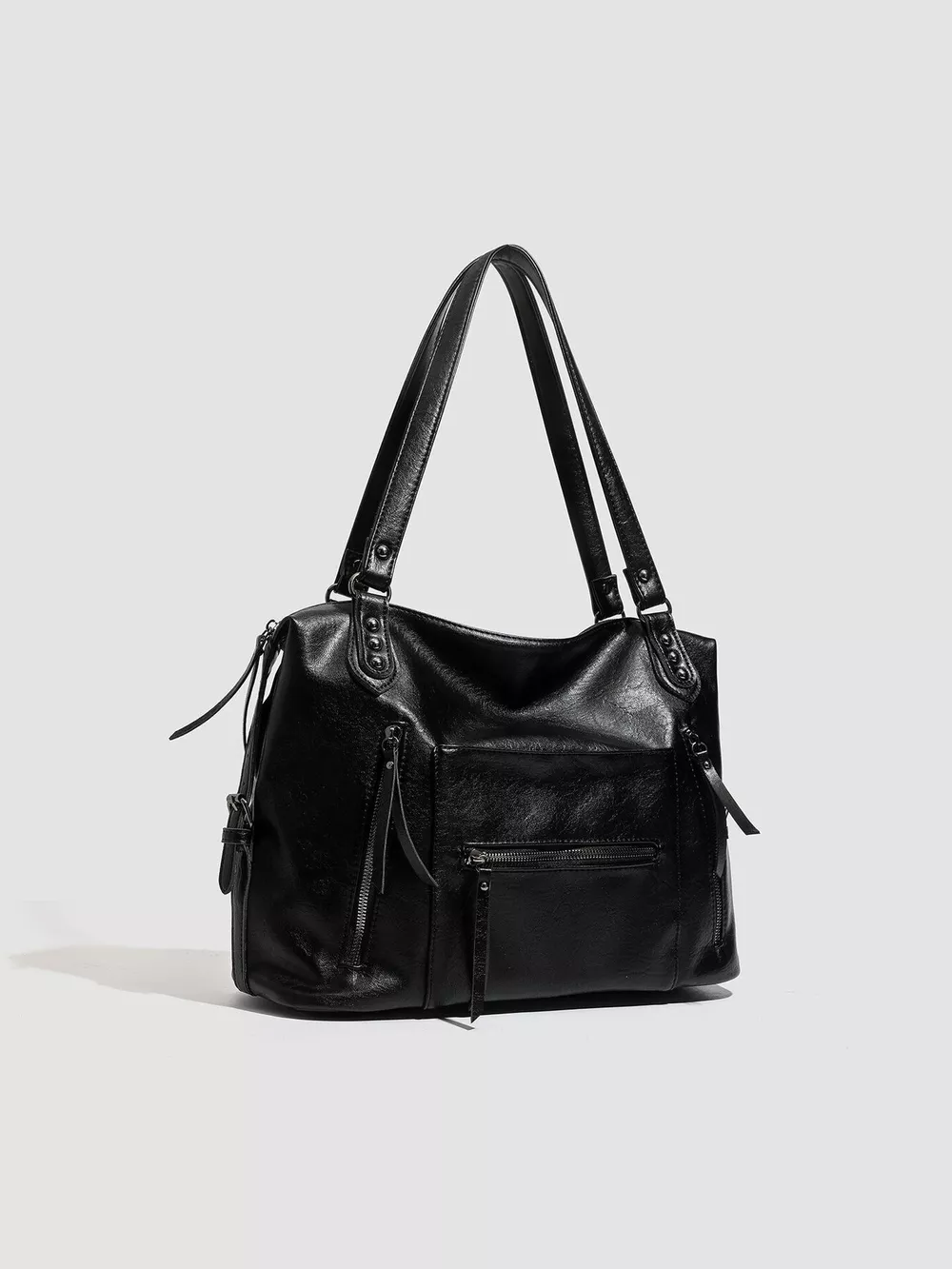 Multi-Pocket Zippered Shoulder Bag, image 2