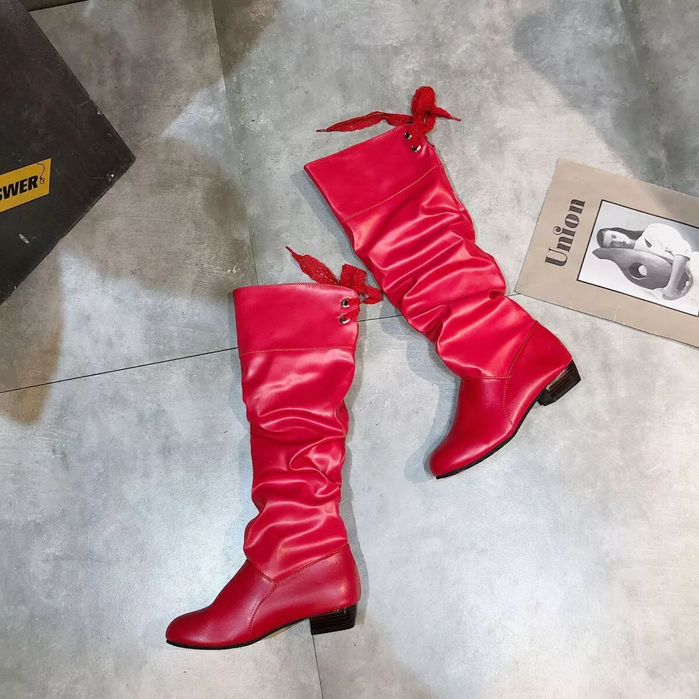Round Toe Low Heel Boots, image 9