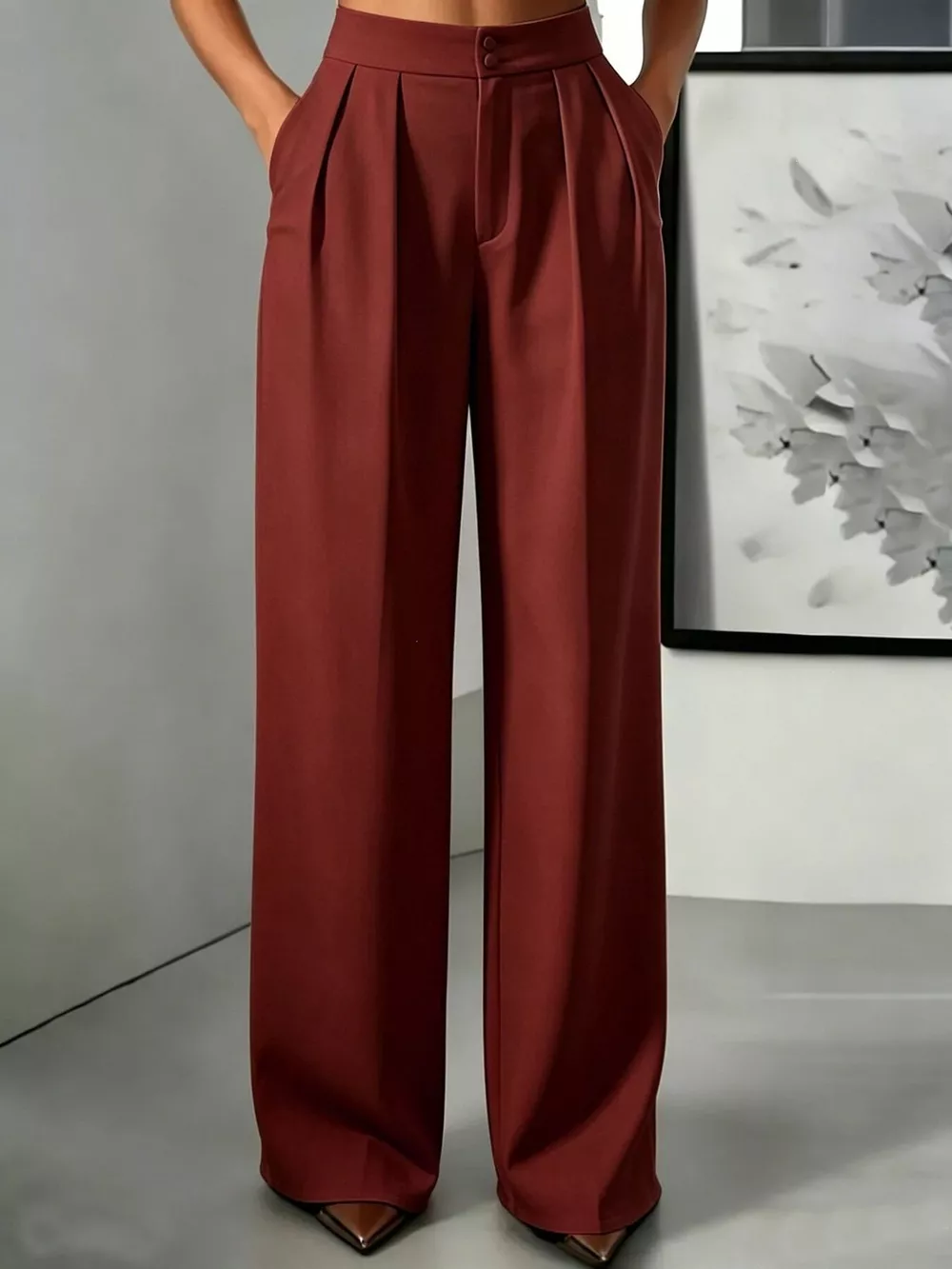 High-Waisted Pleated Wide-Leg Pants, image 31