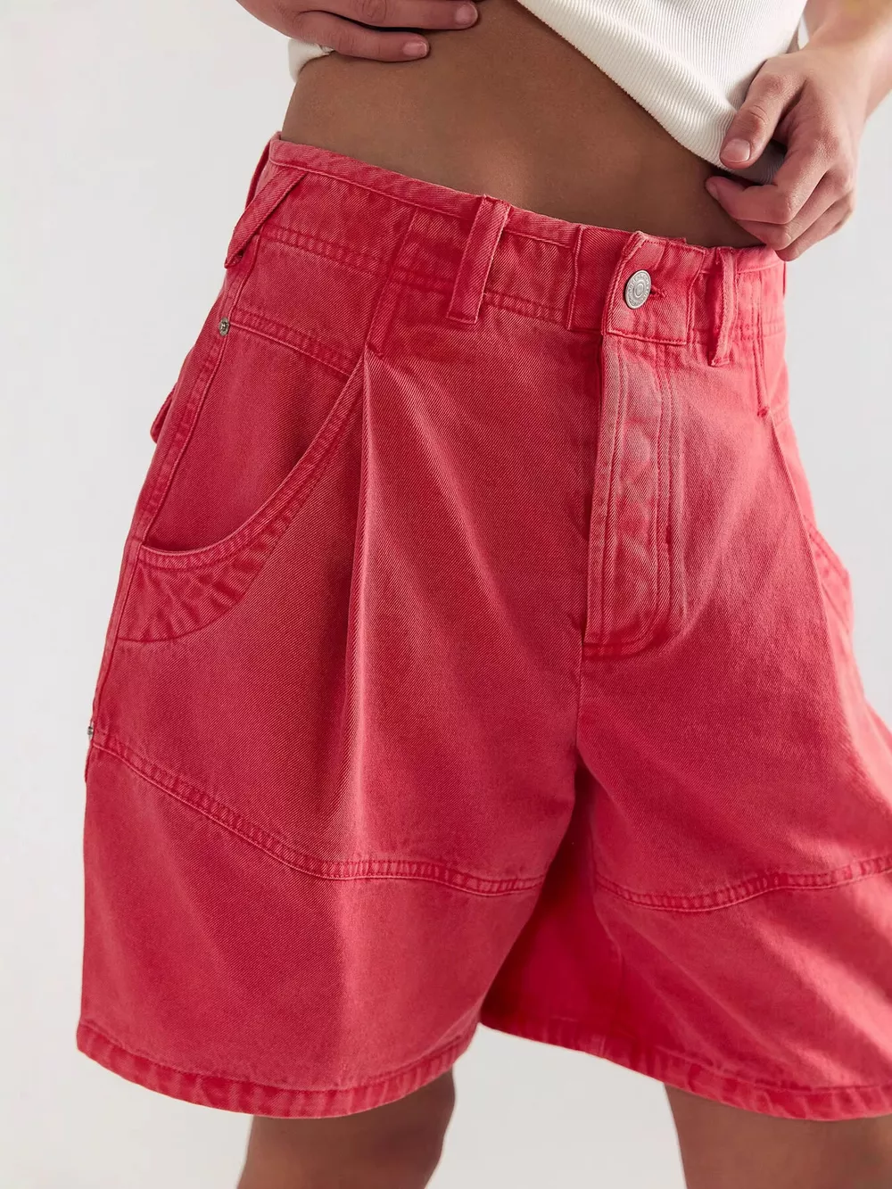 High-Waisted Denim Shorts, image 5