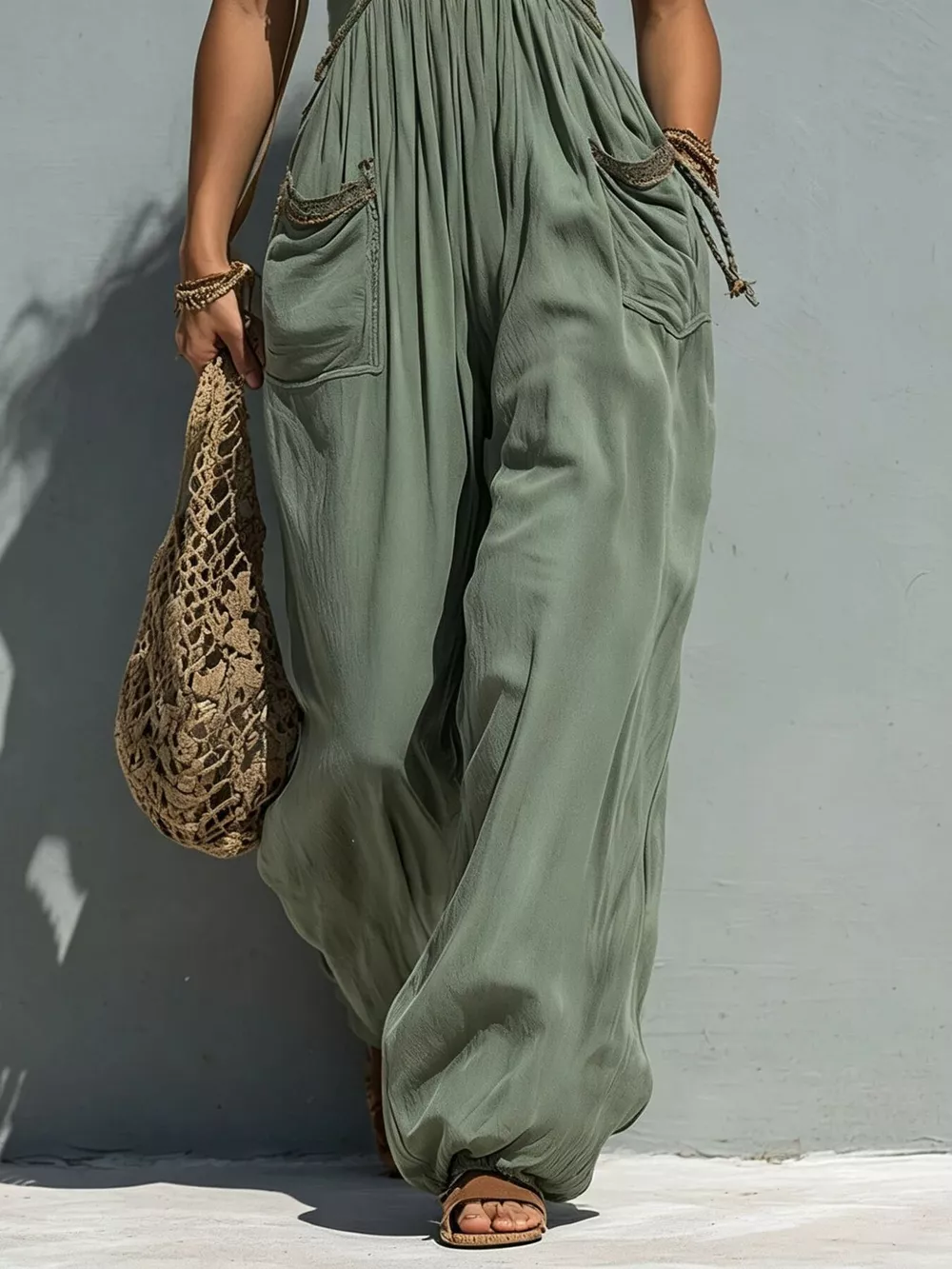 Lace Detail Wide-Leg Jumpsuit, image 4
