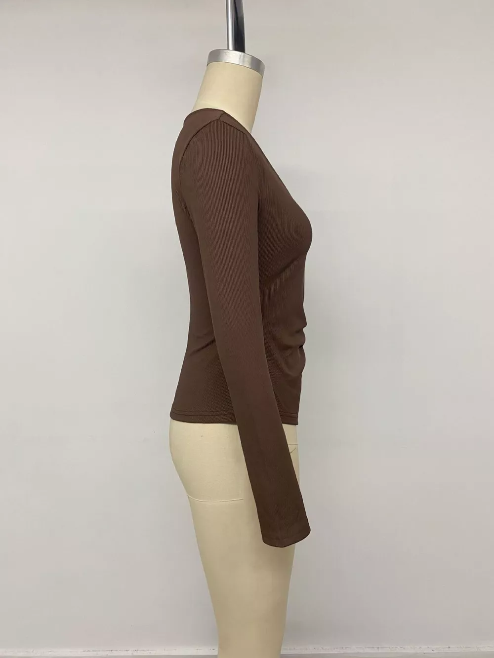 Metal Buckle Detail Surplice T-Shirt, image 13