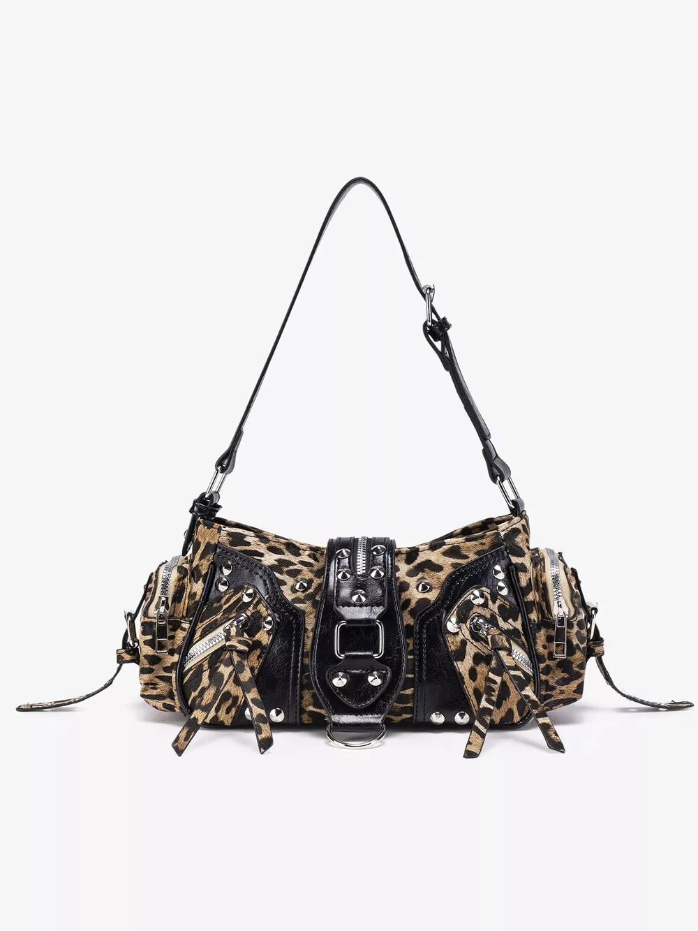 Leopard Print Buckle Shoulder Bag, image 4