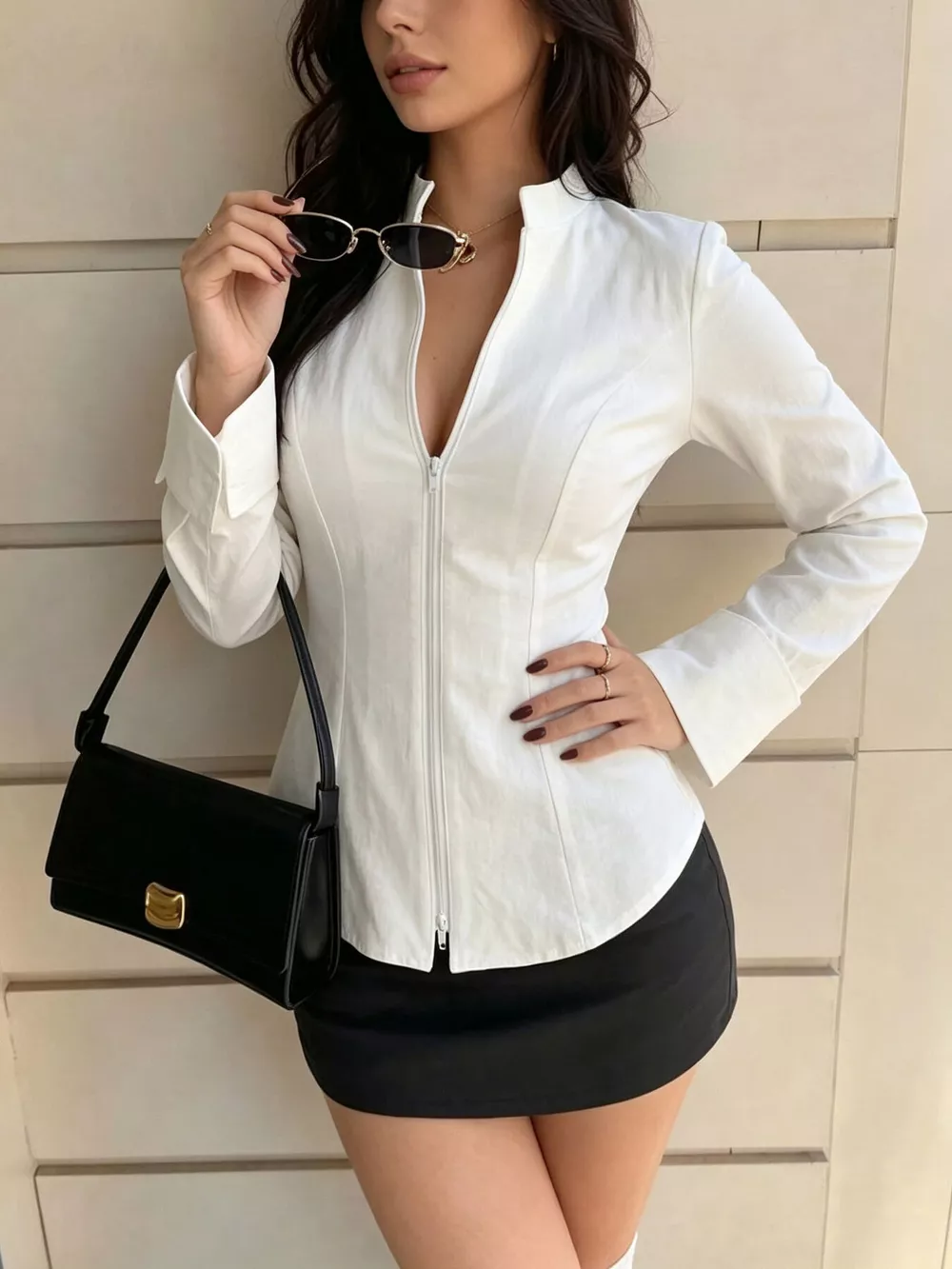 Zip Up Long Sleeve Top, image 2