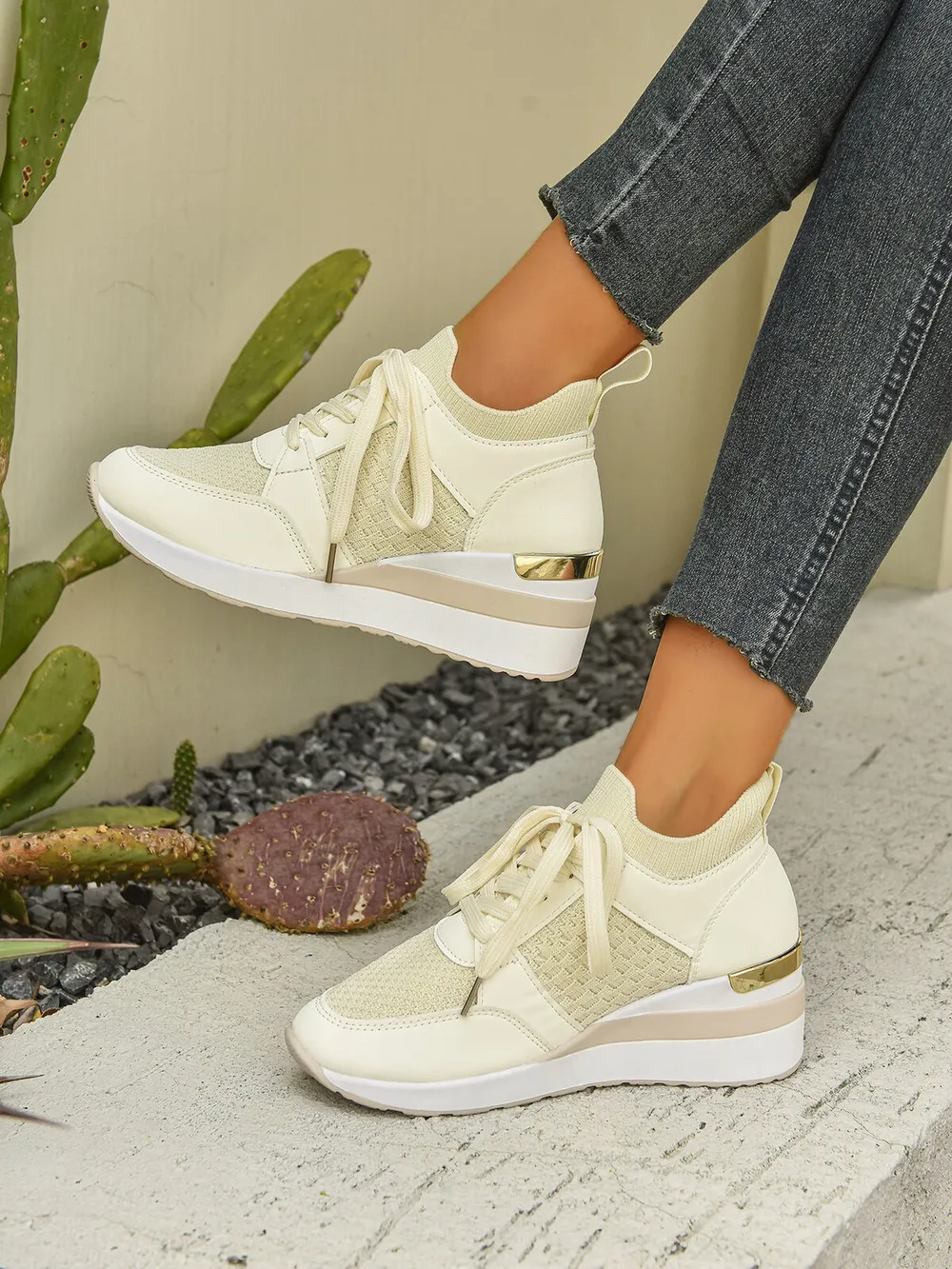 Lace Up Wedge Athletic