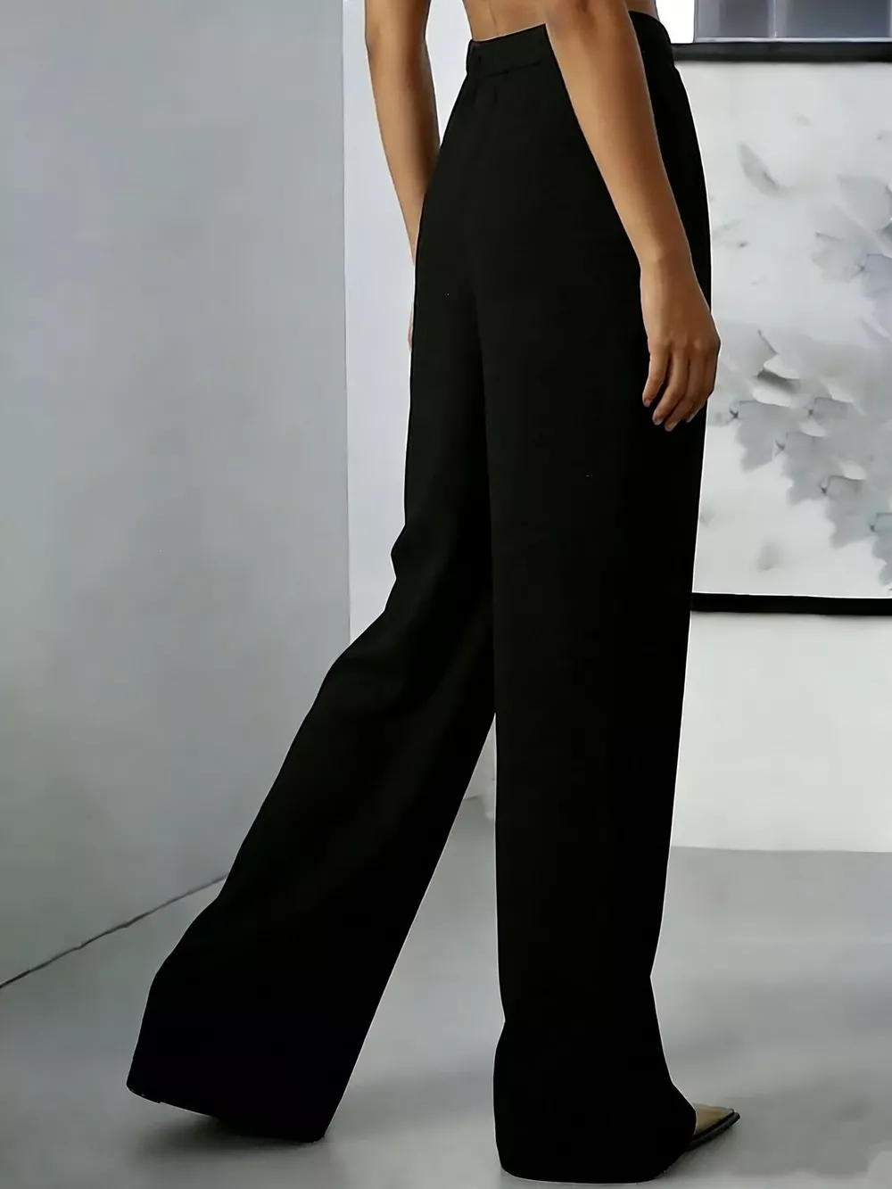 High-Waisted Pleated Wide-Leg Pants, image 7