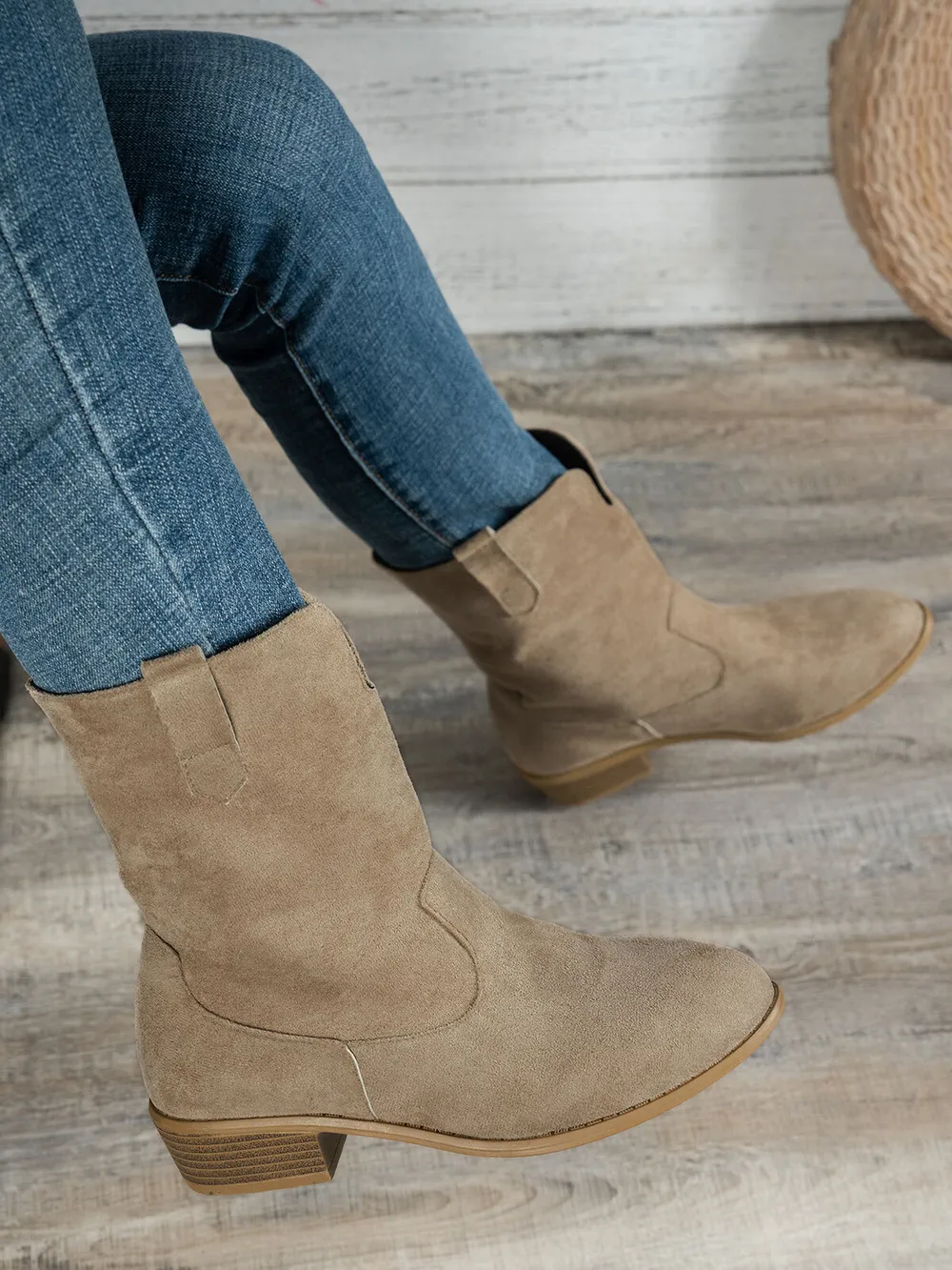 Western Style Block Heels Boots