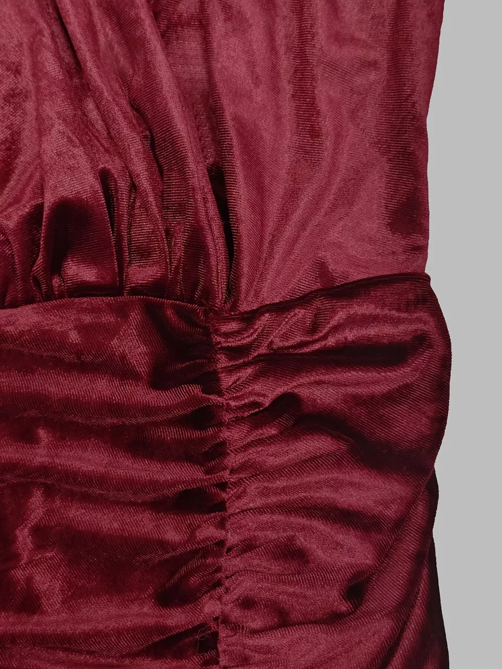Velvet Mock Neck Ruched Slit Maxi Dress, image 6