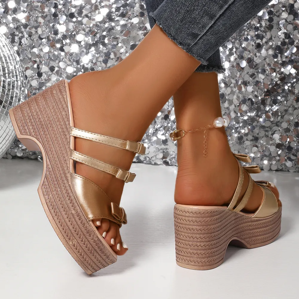 Strappy Platform Wedge Sandals, image 5
