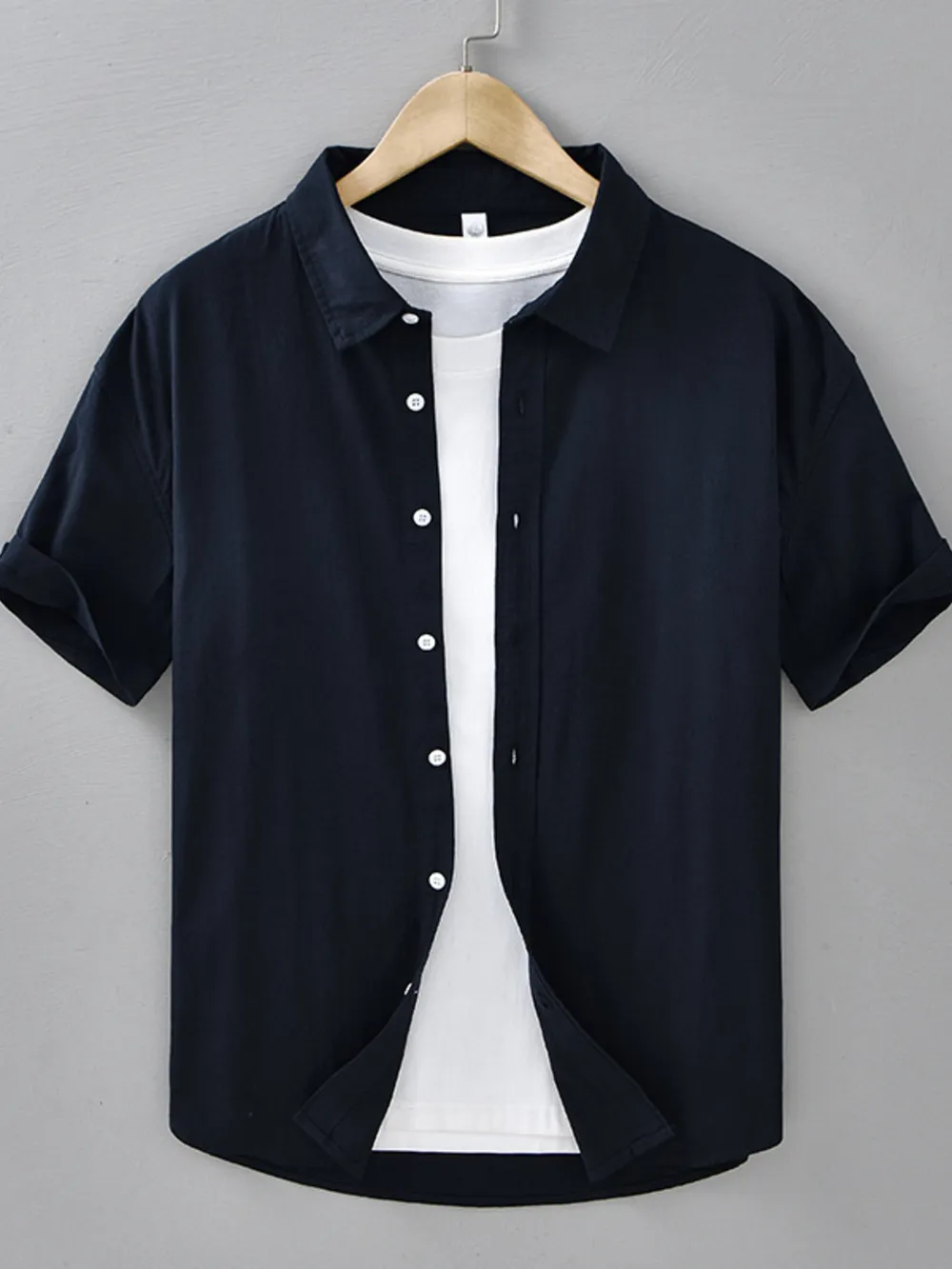 Men's Plus Size Button Up Short Sleeve Shirt, image 8