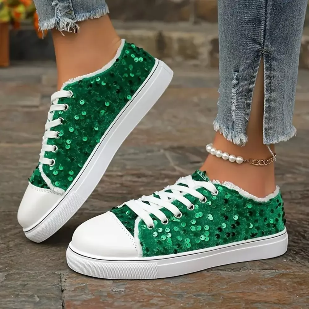 Sparkling Sequin Low-Top Sneakers