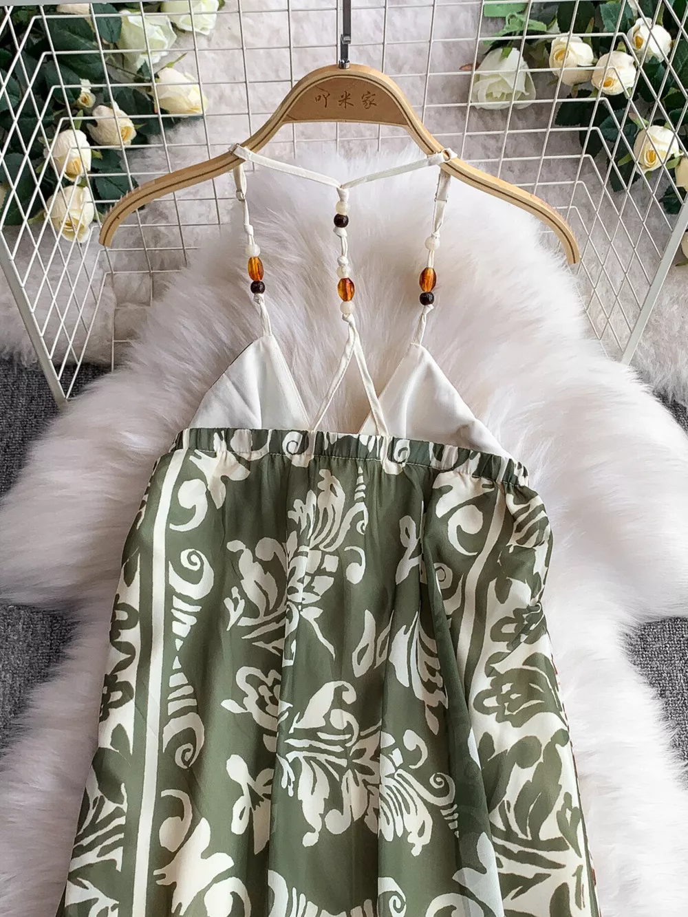 Printed V-Neck Cami Dress, image 4